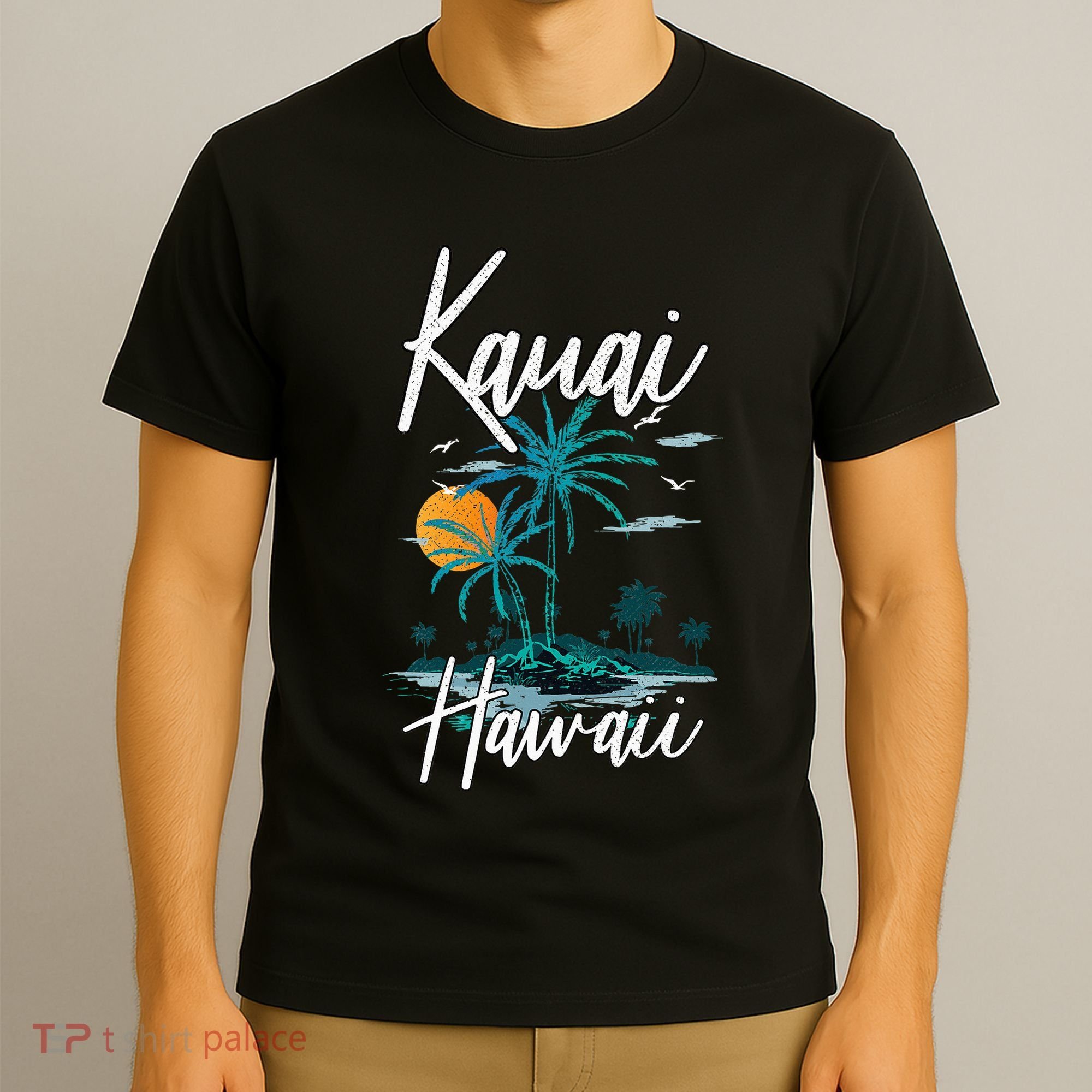 Family Vacation Retro Sunset Hawaii Kauai T-Shirt