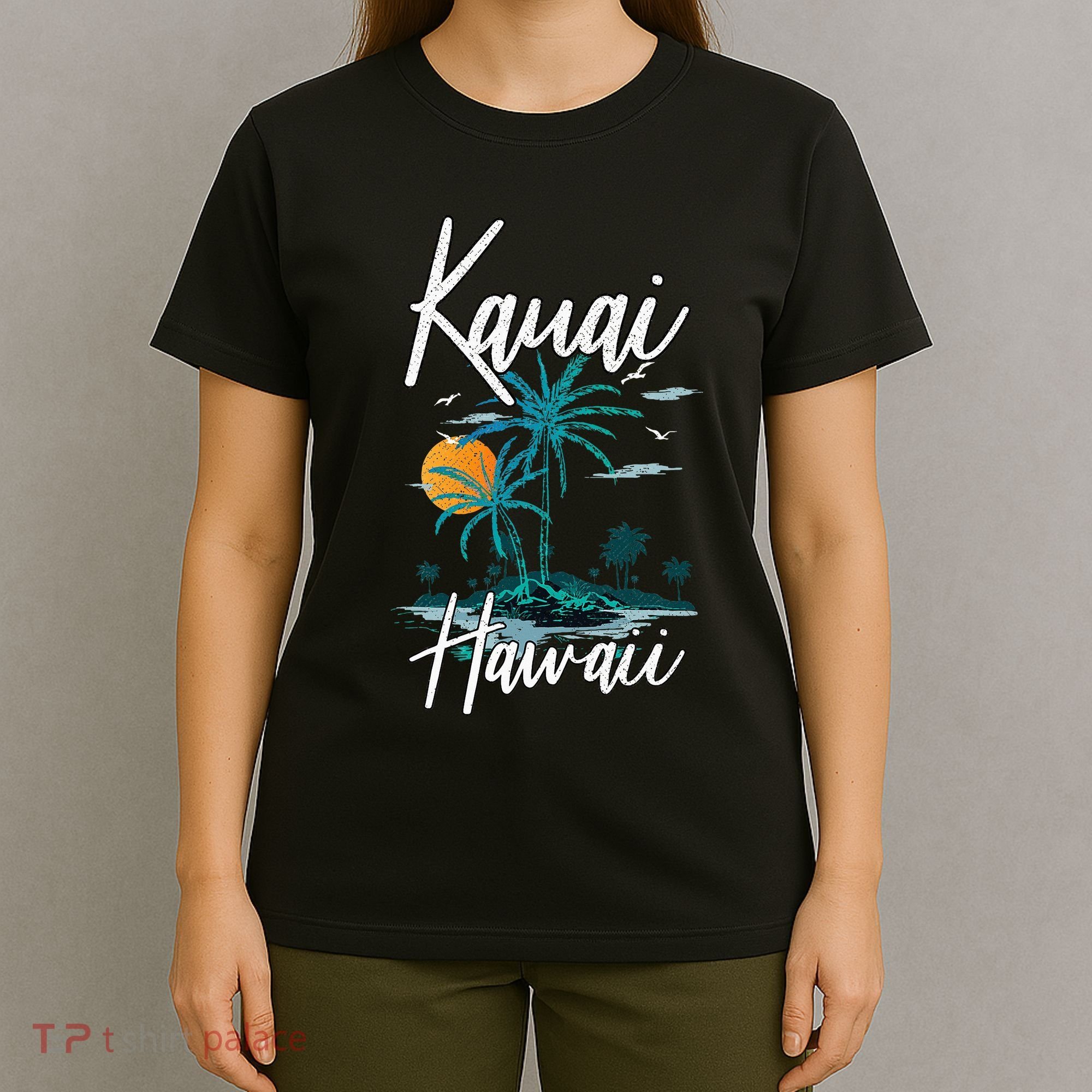 Family Vacation Retro Sunset Hawaii Kauai T-Shirt