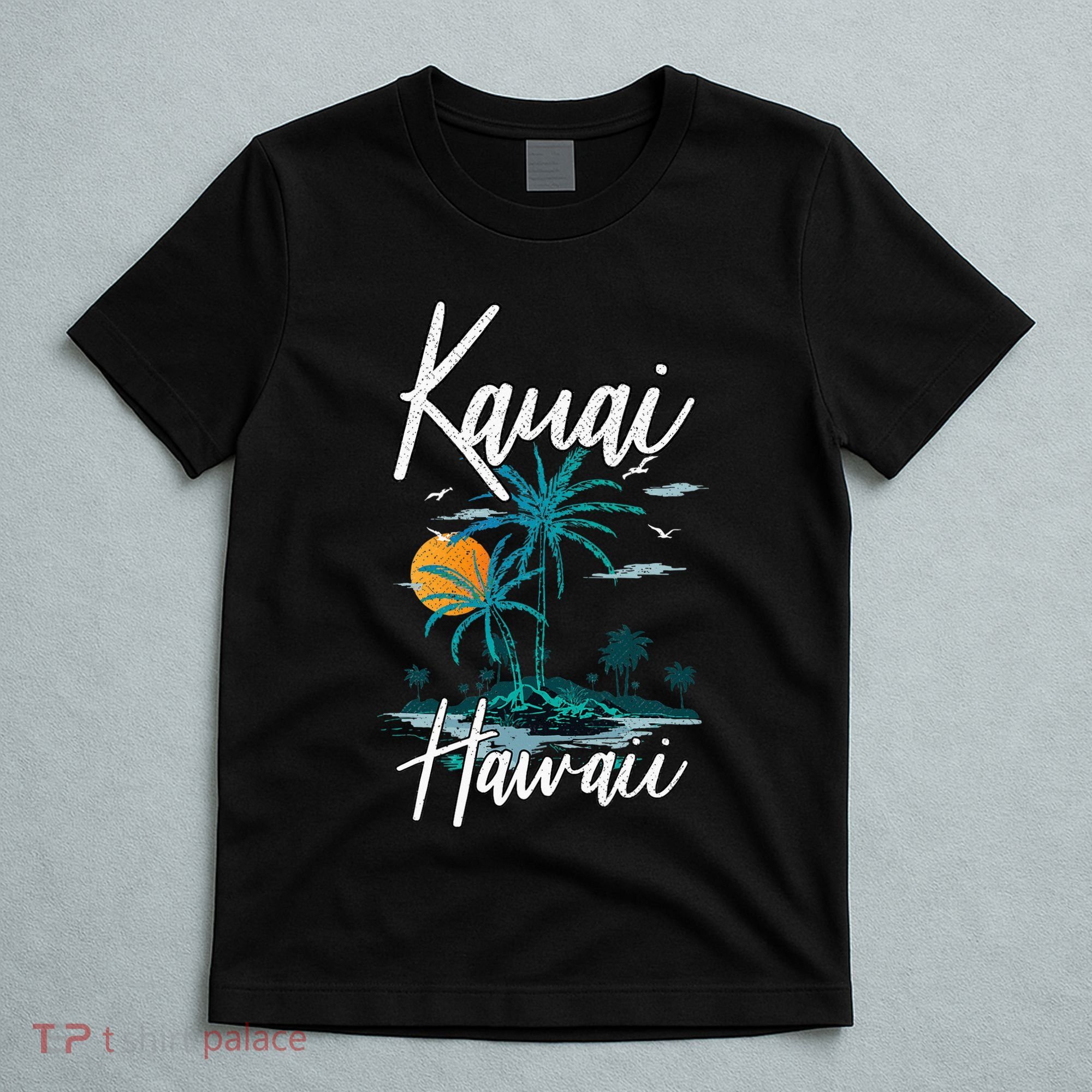 Family Vacation Retro Sunset Hawaii Kauai T-Shirt