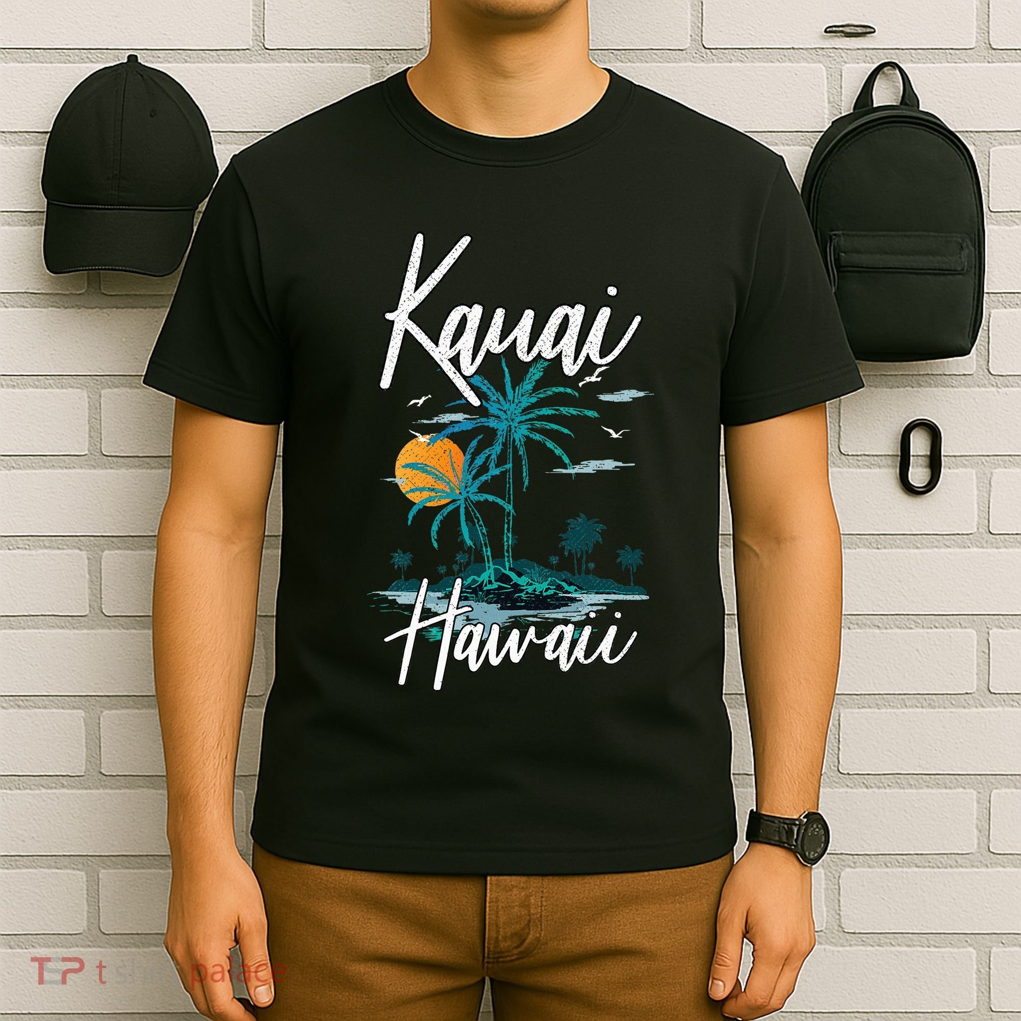 Family Vacation Retro Sunset Hawaii Kauai T-Shirt
