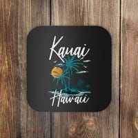 Family Vacation Retro Sunset Hawaii Kauai Coaster thumb 0