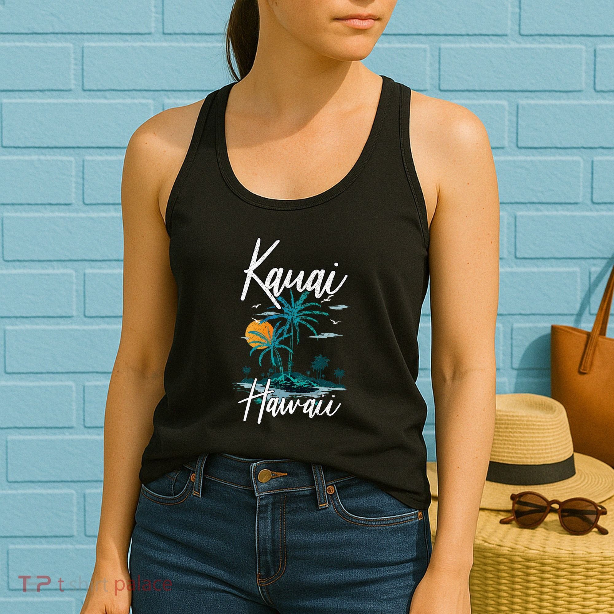 Family Vacation Retro Sunset Hawaii Kauai Women's Tank Top