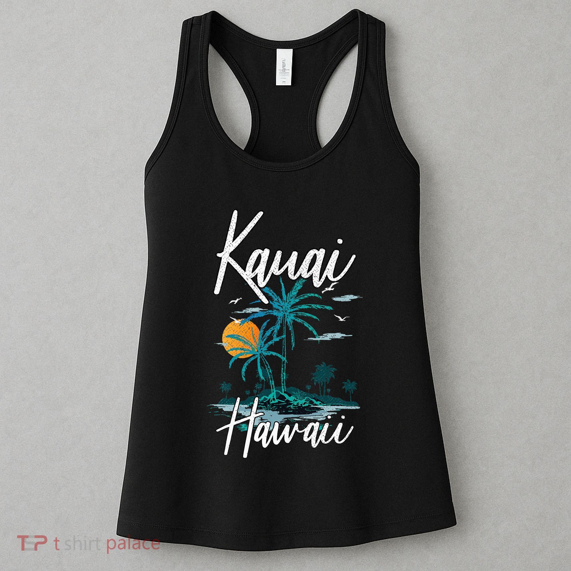 Family Vacation Retro Sunset Hawaii Kauai Women's Tank Top