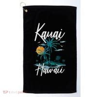 Family Vacation Retro Sunset Hawaii Kauai Golf Towel thumb 0