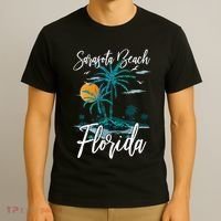 Family Vacation Retro Sunset Florida Sarasota Beach T-Shirt thumb 3