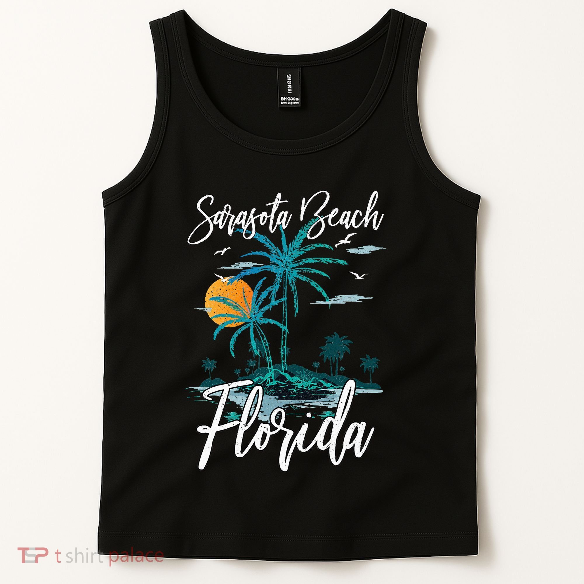 Family Vacation Retro Sunset Florida Sarasota Beach Tank Top