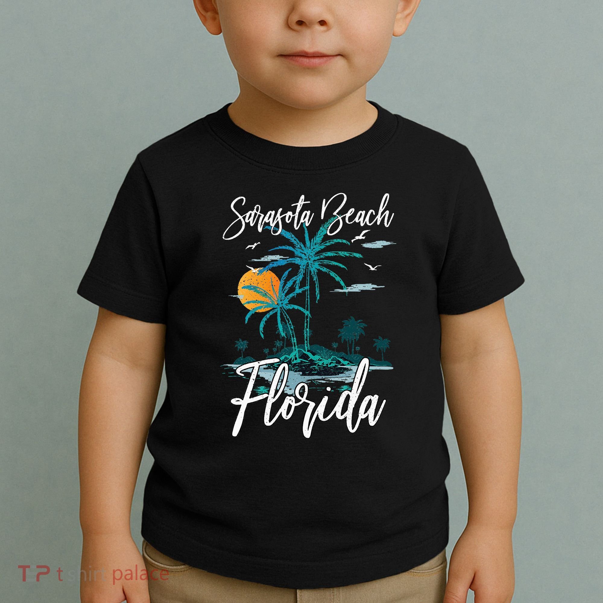 Family Vacation Retro Sunset Florida Sarasota Beach Toddler T-Shirt