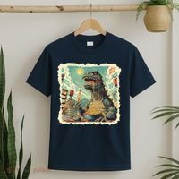 Funny Vintage Retro Japanese Ramen Loving Kaiju Monster T-Shirt thumb 2