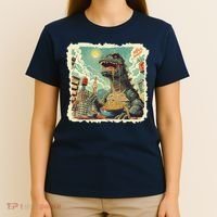 Funny Vintage Retro Japanese Ramen Loving Kaiju Monster T-Shirt thumb 4