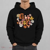 Fall Vibes Retro Groovy Fall Season Retro Leopard Autumn Hoodie thumb 0