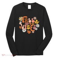 Fall Vibes Retro Groovy Fall Season Retro Leopard Autumn Long Sleeve Shirt thumb 0