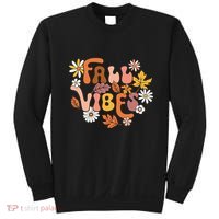 Fall Vibes Retro Groovy Fall Season Retro Leopard Autumn Sweatshirt thumb 0