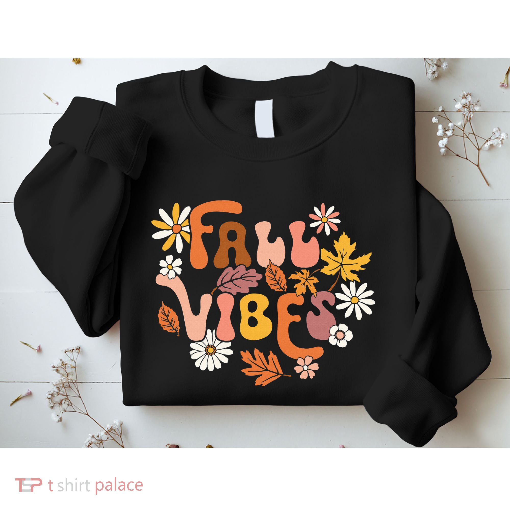 Fall Vibes Retro Groovy Fall Season Retro Leopard Autumn Sweatshirt