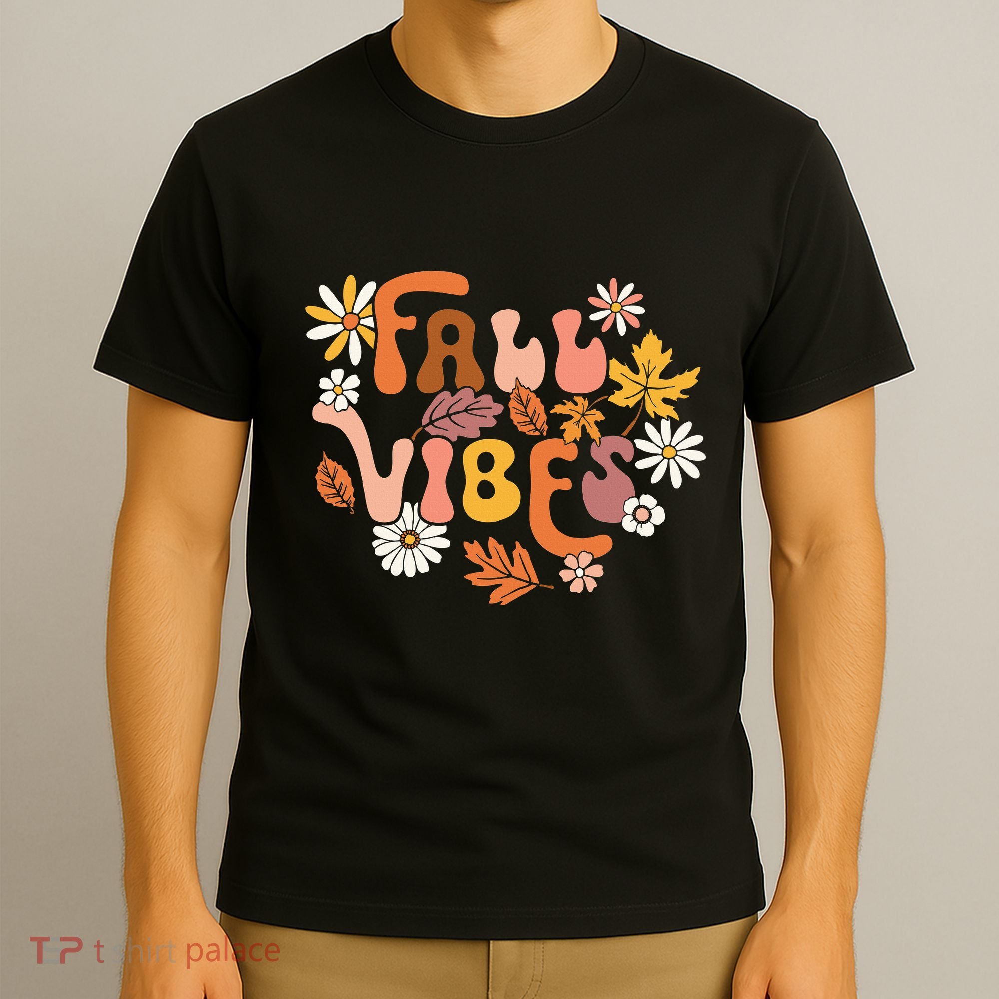 Fall Vibes Retro Groovy Fall Season Retro Leopard Autumn T-Shirt