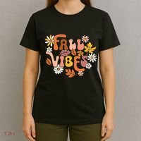 Fall Vibes Retro Groovy Fall Season Retro Leopard Autumn T-Shirt thumb 4