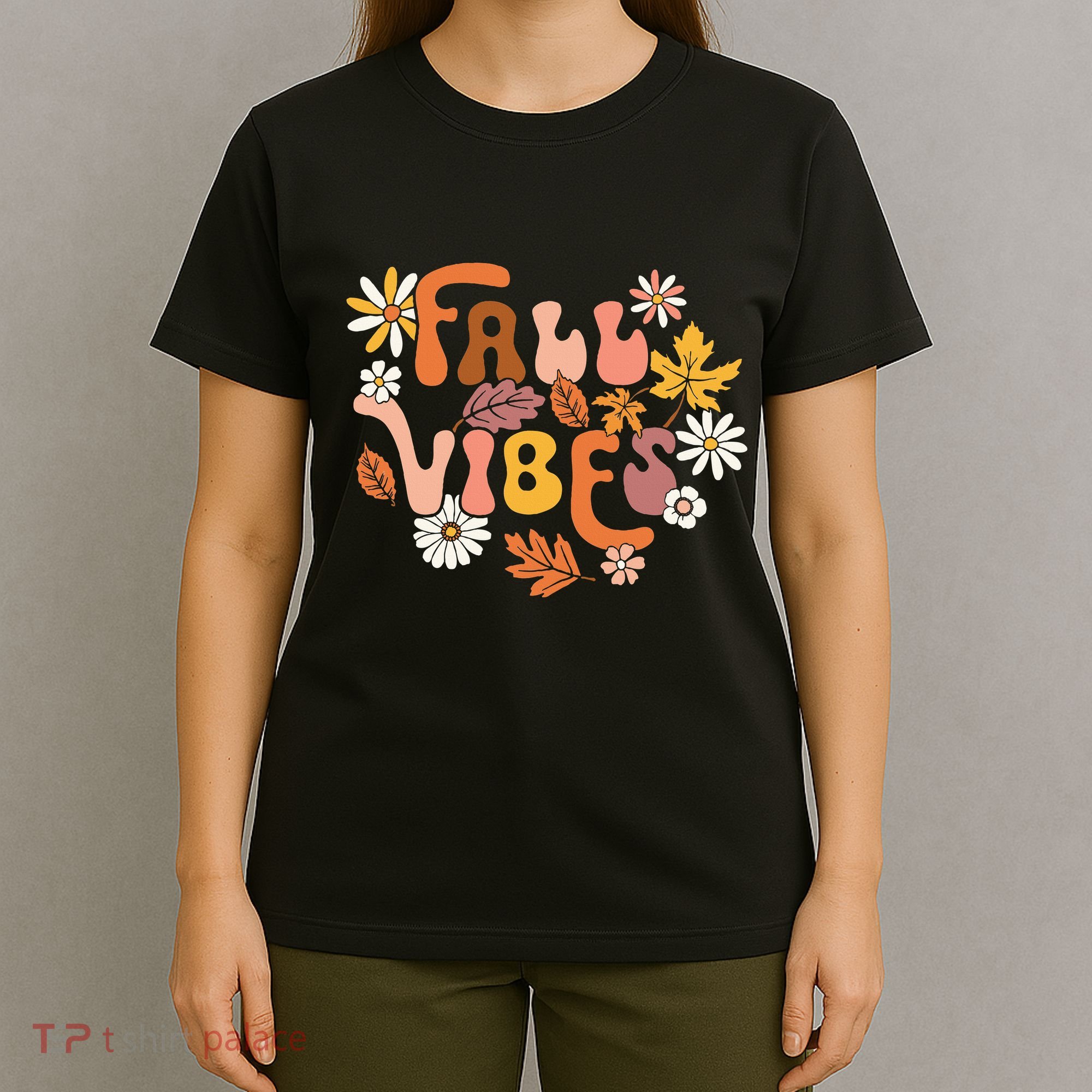 Fall Vibes Retro Groovy Fall Season Retro Leopard Autumn T-Shirt