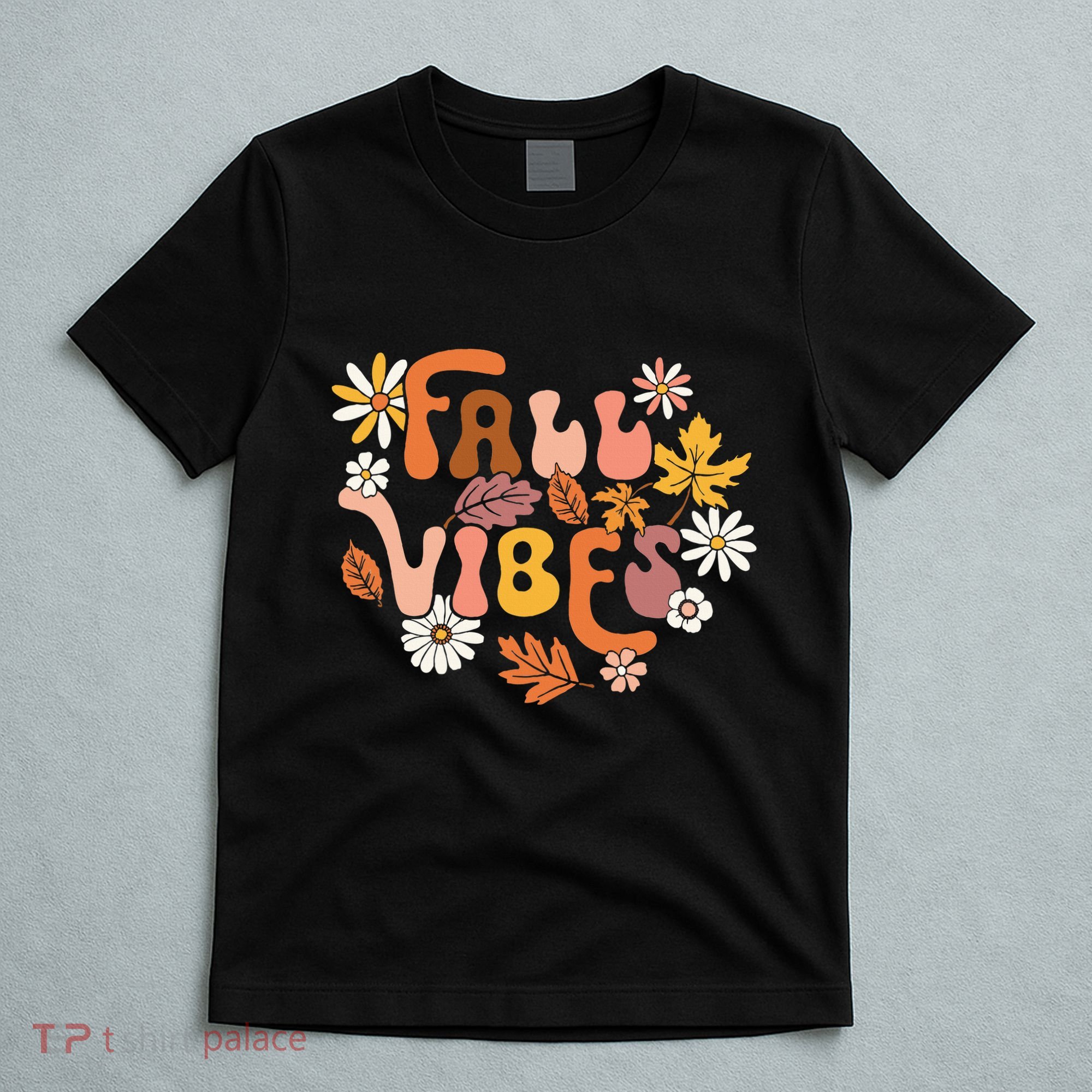 Fall Vibes Retro Groovy Fall Season Retro Leopard Autumn T-Shirt