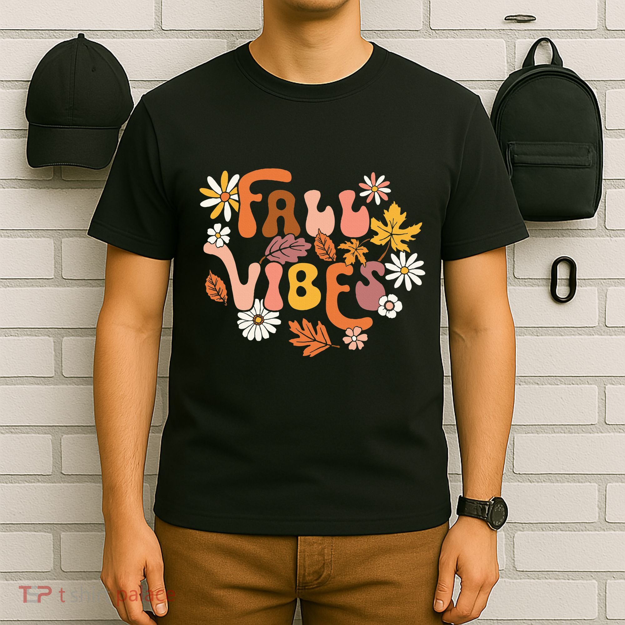 Fall Vibes Retro Groovy Fall Season Retro Leopard Autumn T-Shirt