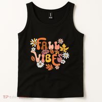 Fall Vibes Retro Groovy Fall Season Retro Leopard Autumn Tank Top thumb 2
