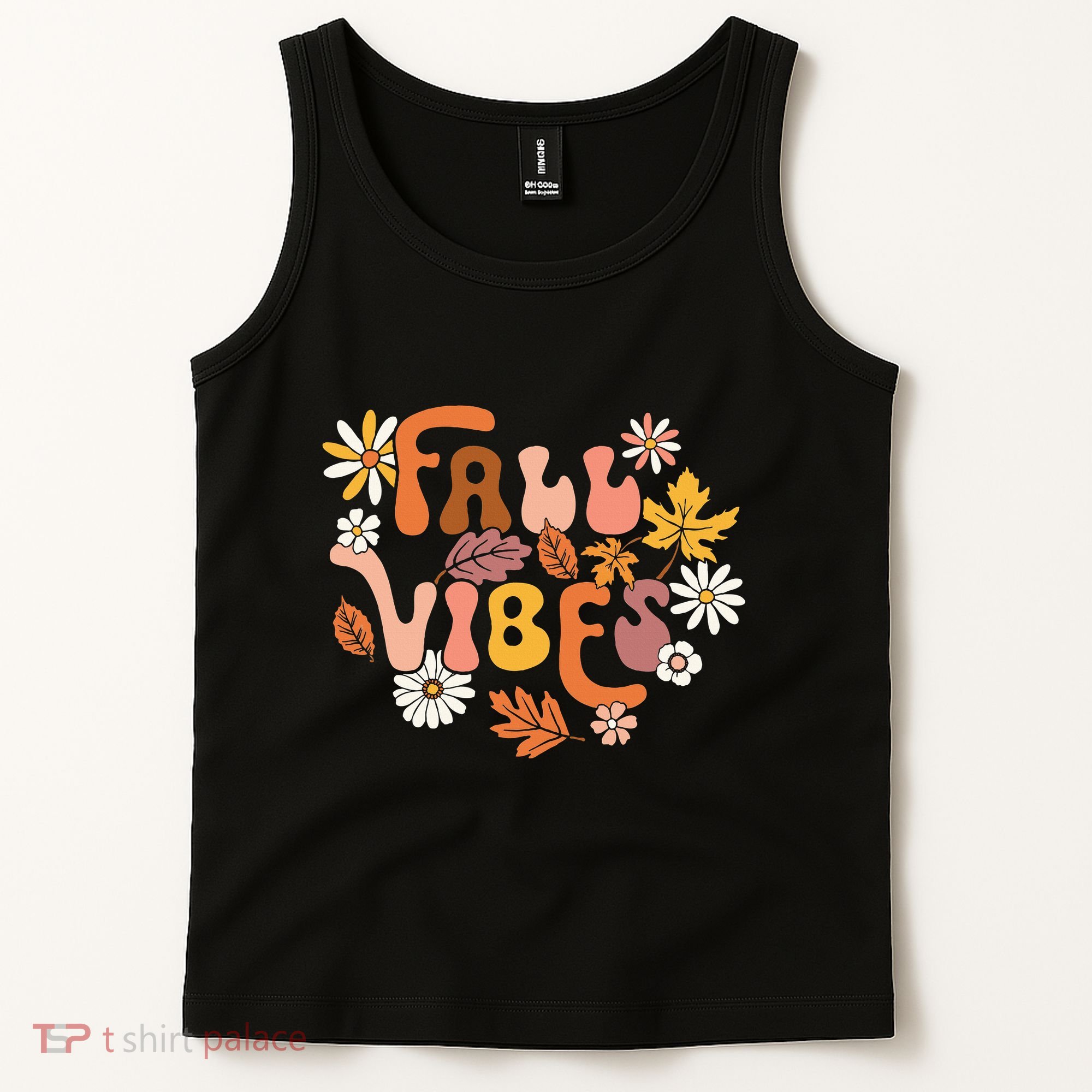 Fall Vibes Retro Groovy Fall Season Retro Leopard Autumn Tank Top