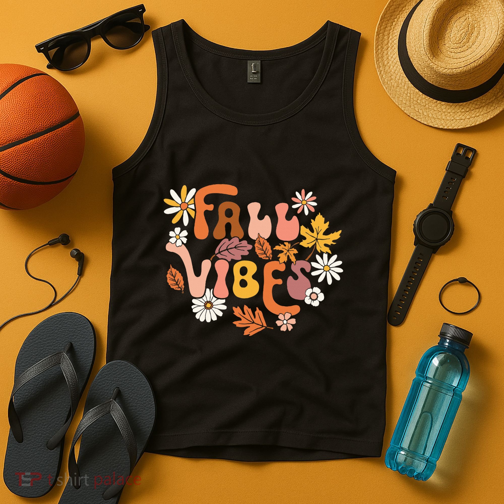 Fall Vibes Retro Groovy Fall Season Retro Leopard Autumn Tank Top
