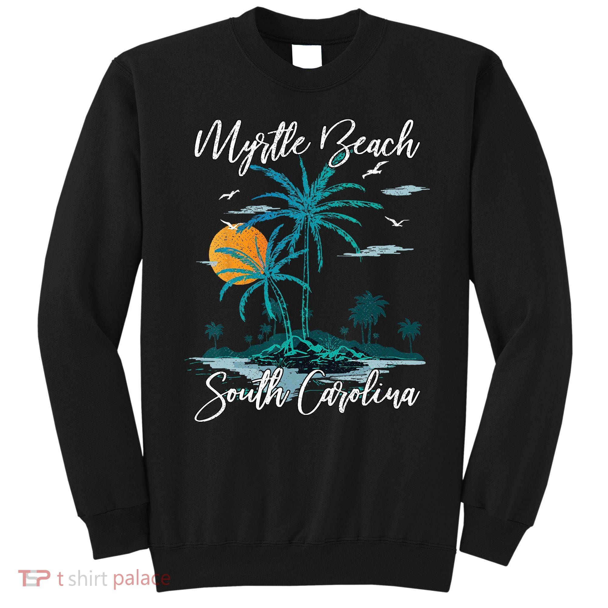 Family Vacation Retro Sunset South Carolina Myrtle Beach Sweatshirt