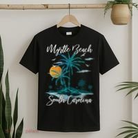 Family Vacation Retro Sunset South Carolina Myrtle Beach T-Shirt thumb 2