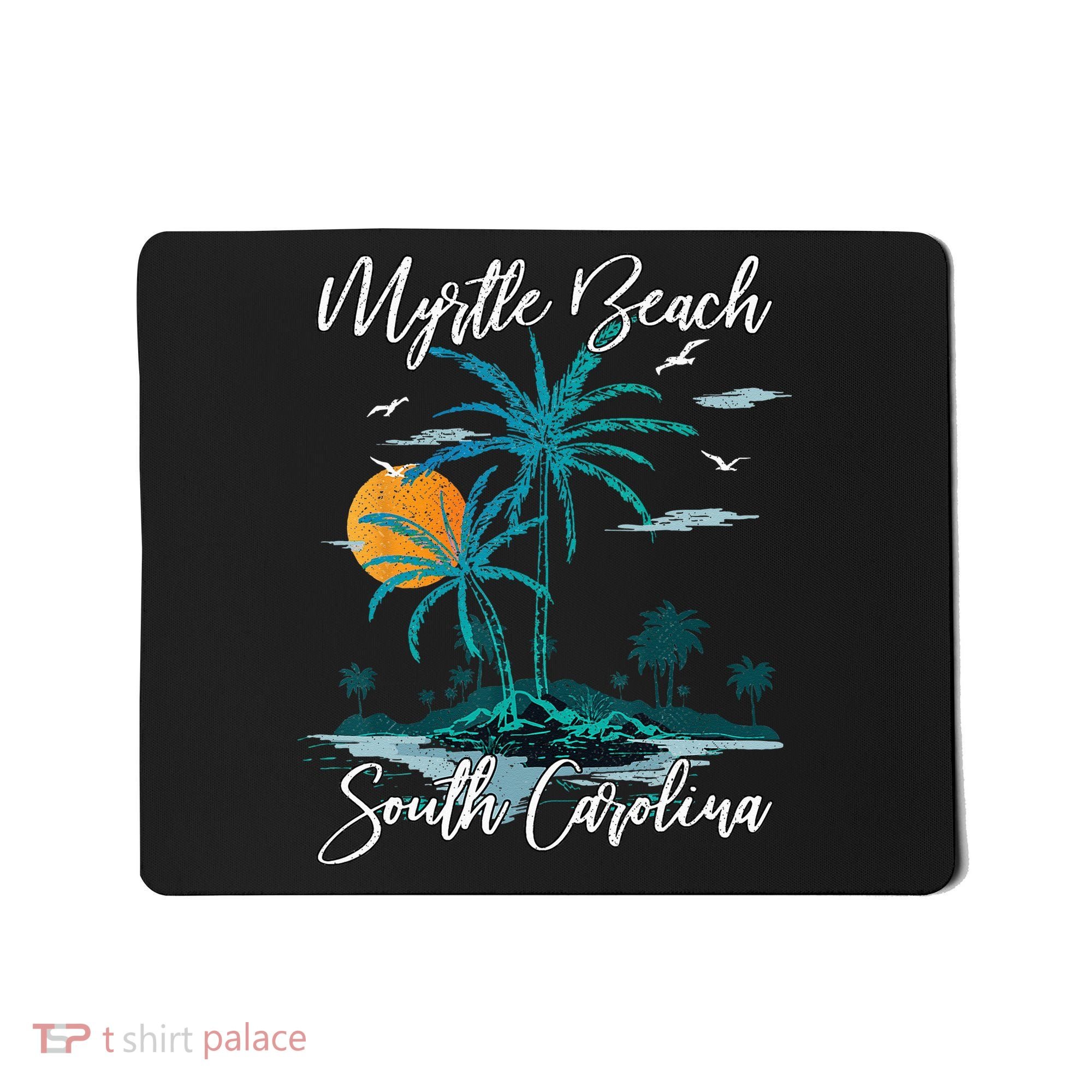 Family Vacation Retro Sunset South Carolina Myrtle Beach Mousepad