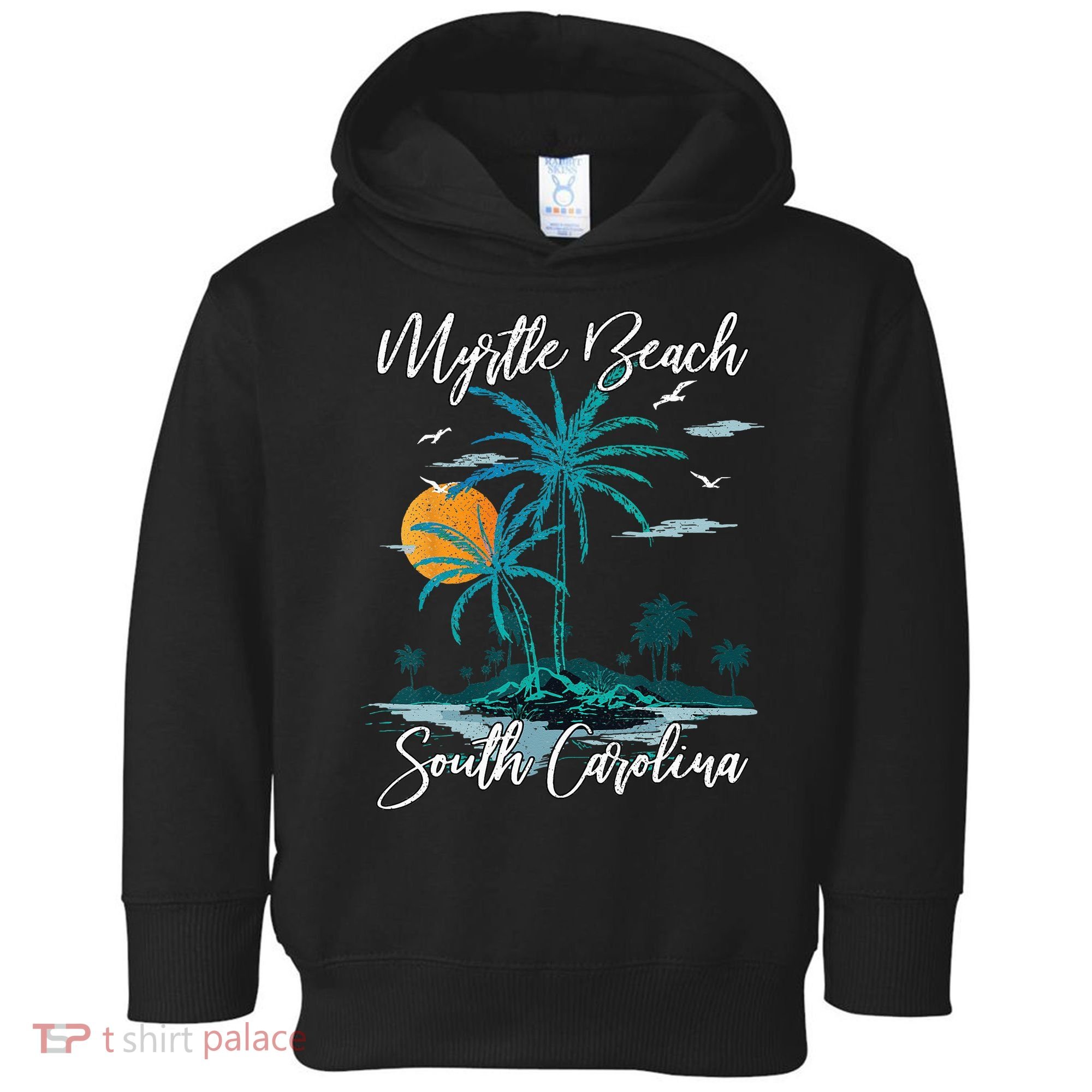 Family Vacation Retro Sunset South Carolina Myrtle Beach Toddler Hoodie