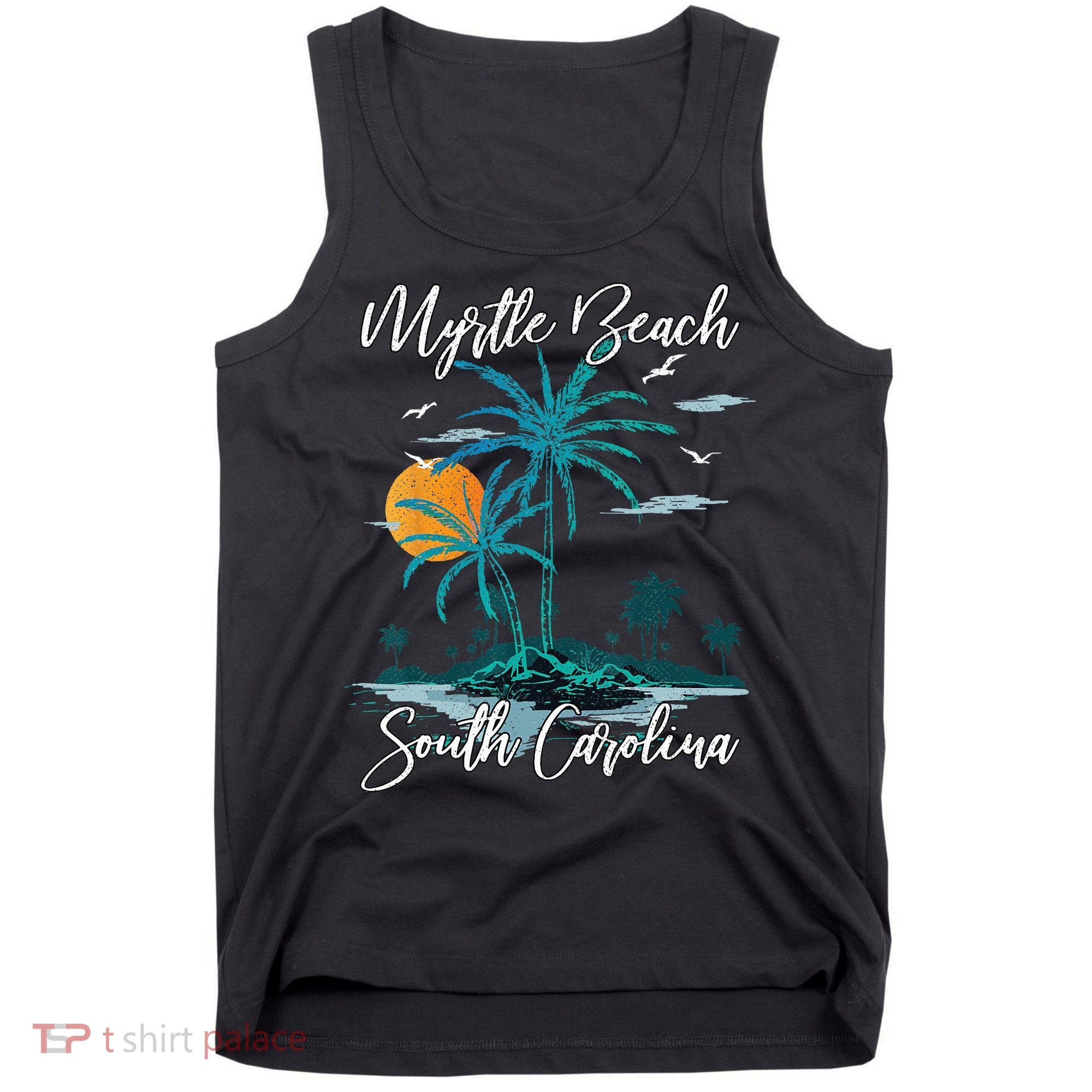Family Vacation Retro Sunset South Carolina Myrtle Beach Tank Top