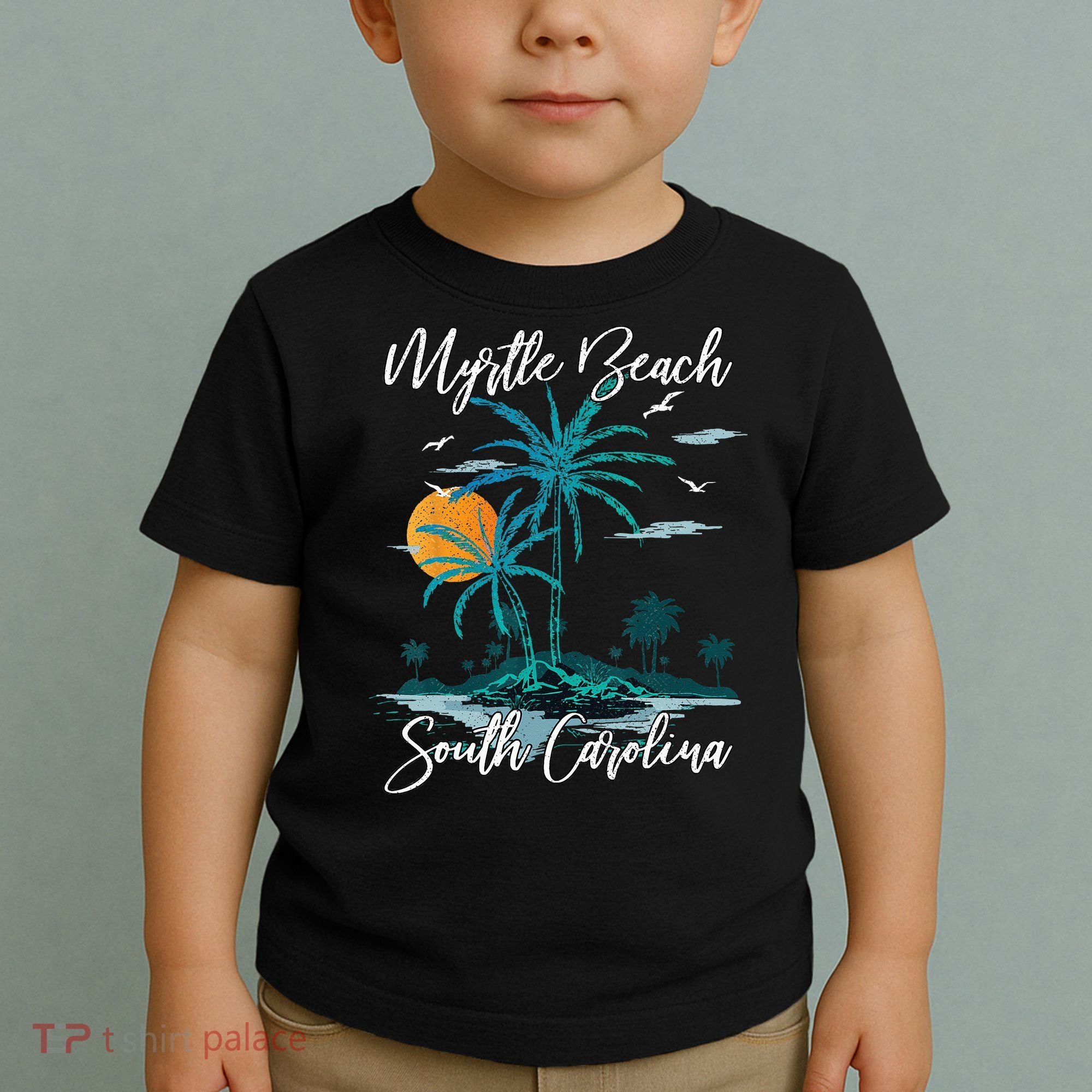 Family Vacation Retro Sunset South Carolina Myrtle Beach Toddler T-Shirt