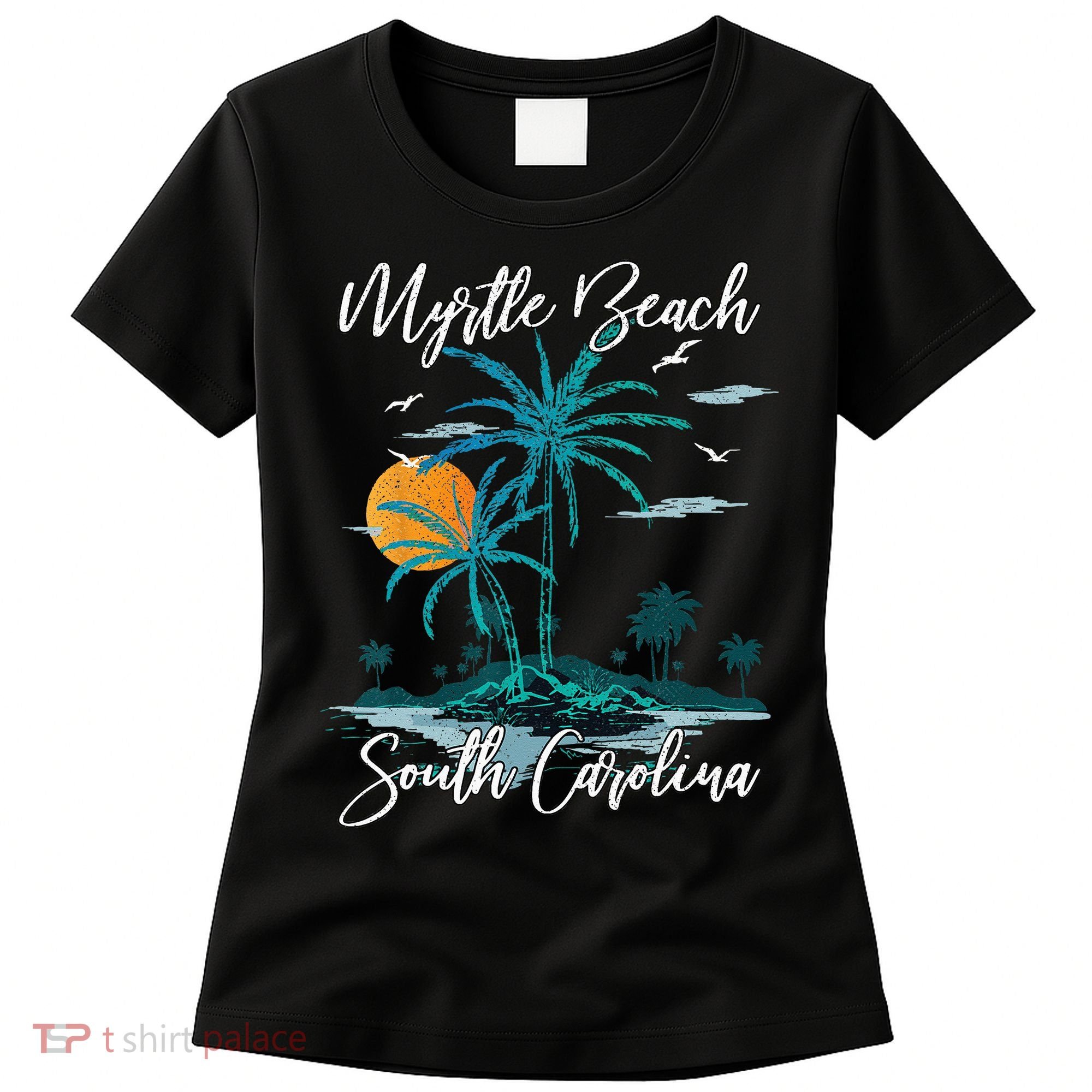 Family Vacation Retro Sunset South Carolina Myrtle Beach Women's T-Shirt