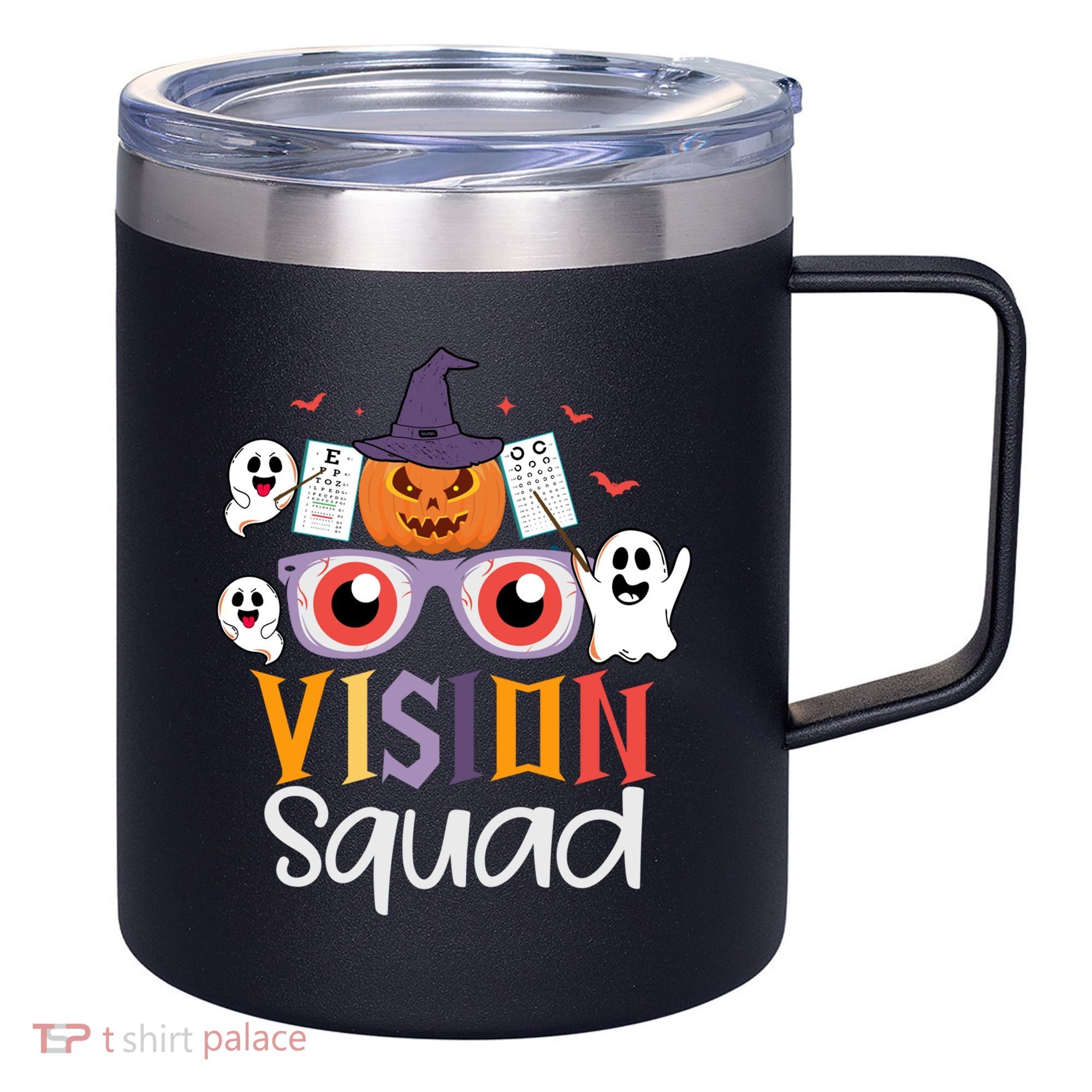 Funny Vision Squad Optometry Doctor Halloween Funny Gift 12oz Stainless Steel Coffee Mug