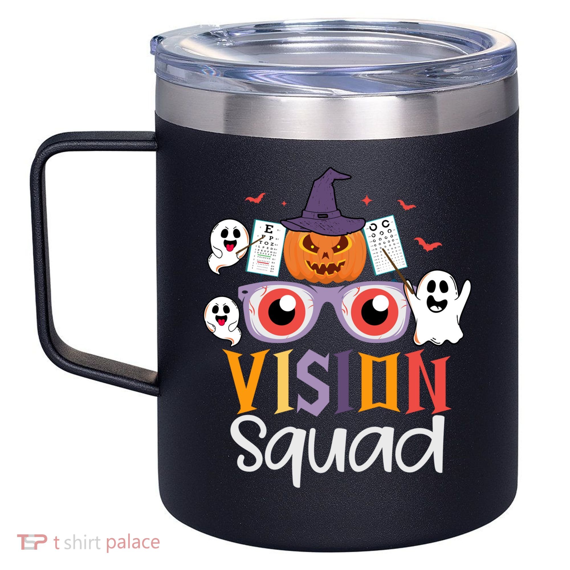 Funny Vision Squad Optometry Doctor Halloween Funny Gift 12oz Stainless Steel Coffee Mug