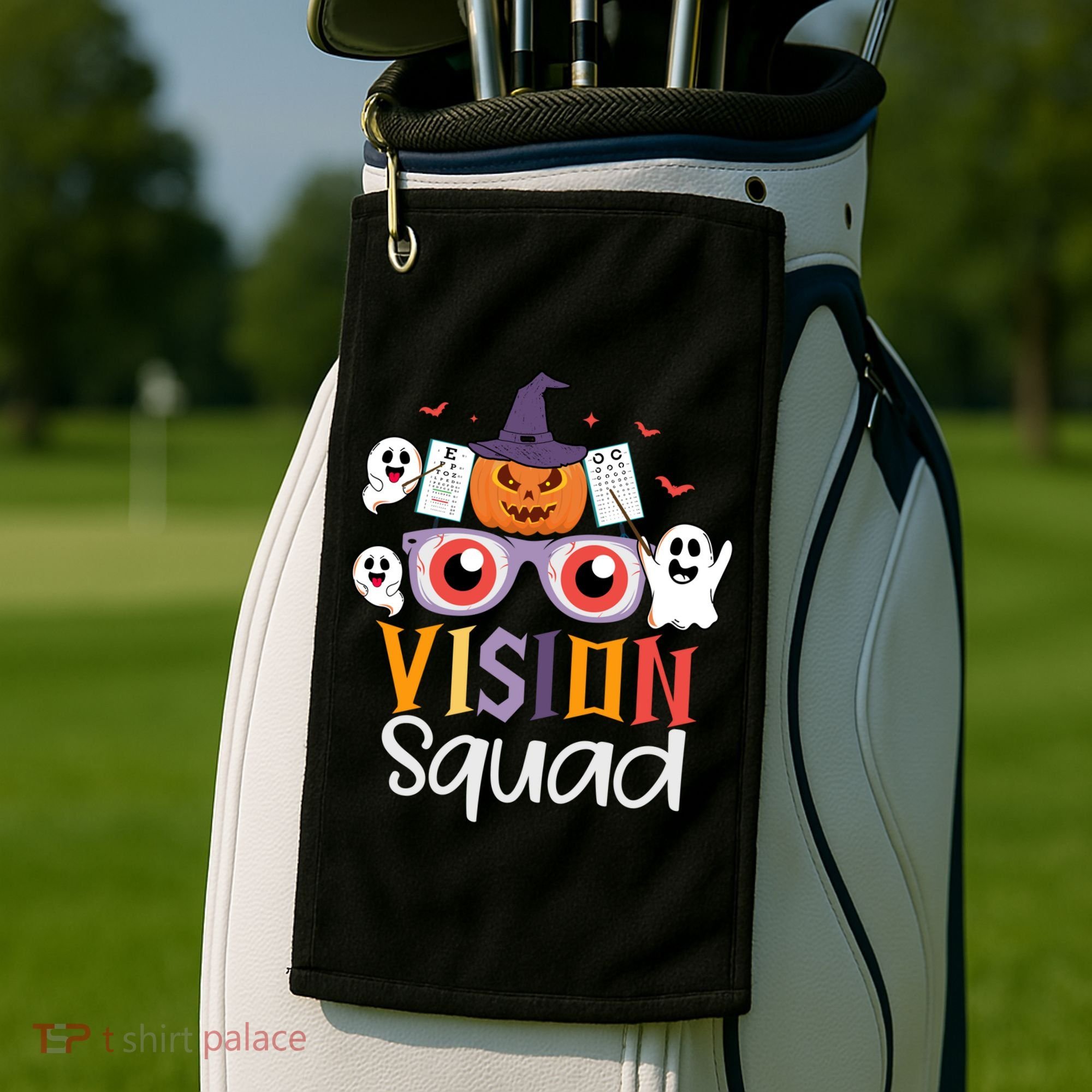 Funny Vision Squad Optometry Doctor Halloween Funny Gift Golf Towel