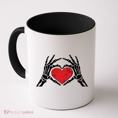 Funny Valentine Skeleton Bone Hands Heart Coffee Mug