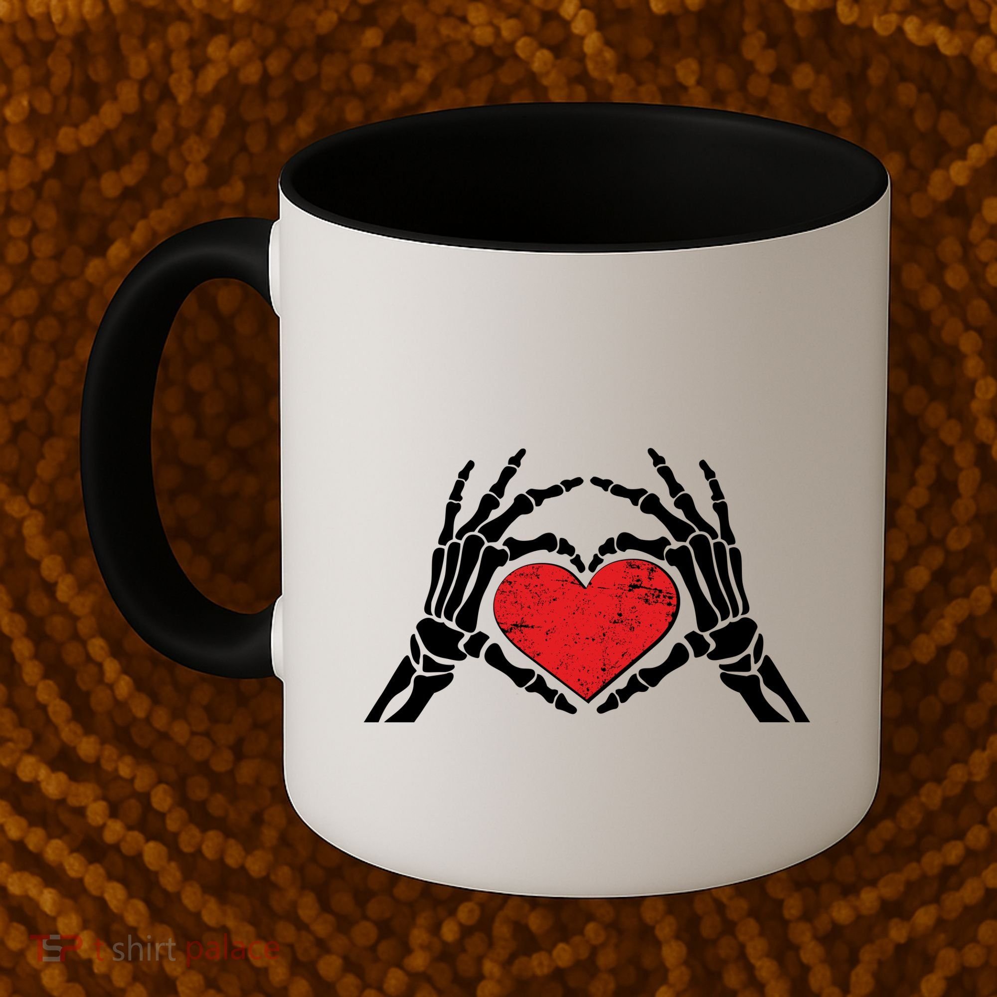 Funny Valentine Skeleton Bone Hands Heart Coffee Mug