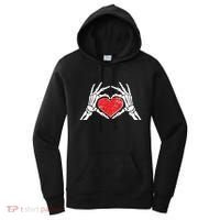 Funny Valentine Skeleton Bone Hands Heart Women's Hoodie thumb 0