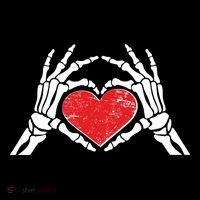 Funny Valentine Skeleton Bone Hands Heart Women's Hoodie thumb 2