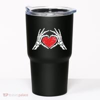Funny Valentine Skeleton Bone Hands Heart Tumbler thumb 0