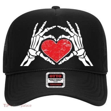 Funny Valentine Skeleton Bone Hands Heart Hat