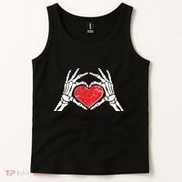 Funny Valentine Skeleton Bone Hands Heart Tank Top thumb 2