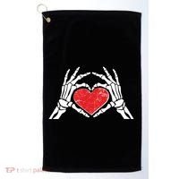 Funny Valentine Skeleton Bone Hands Heart Golf Towel thumb 0