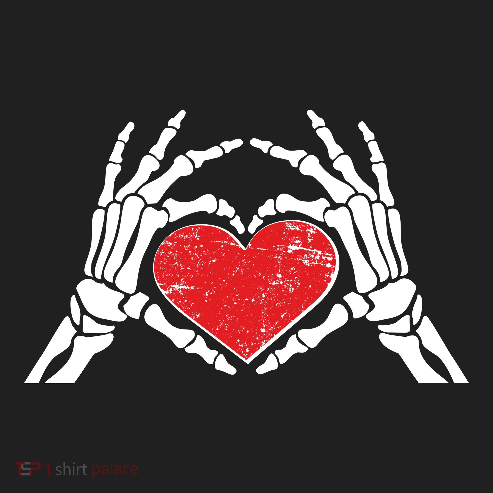 Funny Valentine Skeleton Bone Hands Heart Golf Towel