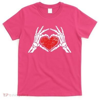 Funny Valentine Skeleton Bone Hands Heart T-Shirt