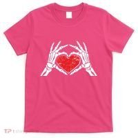 Funny Valentine Skeleton Bone Hands Heart T-Shirt thumb 0