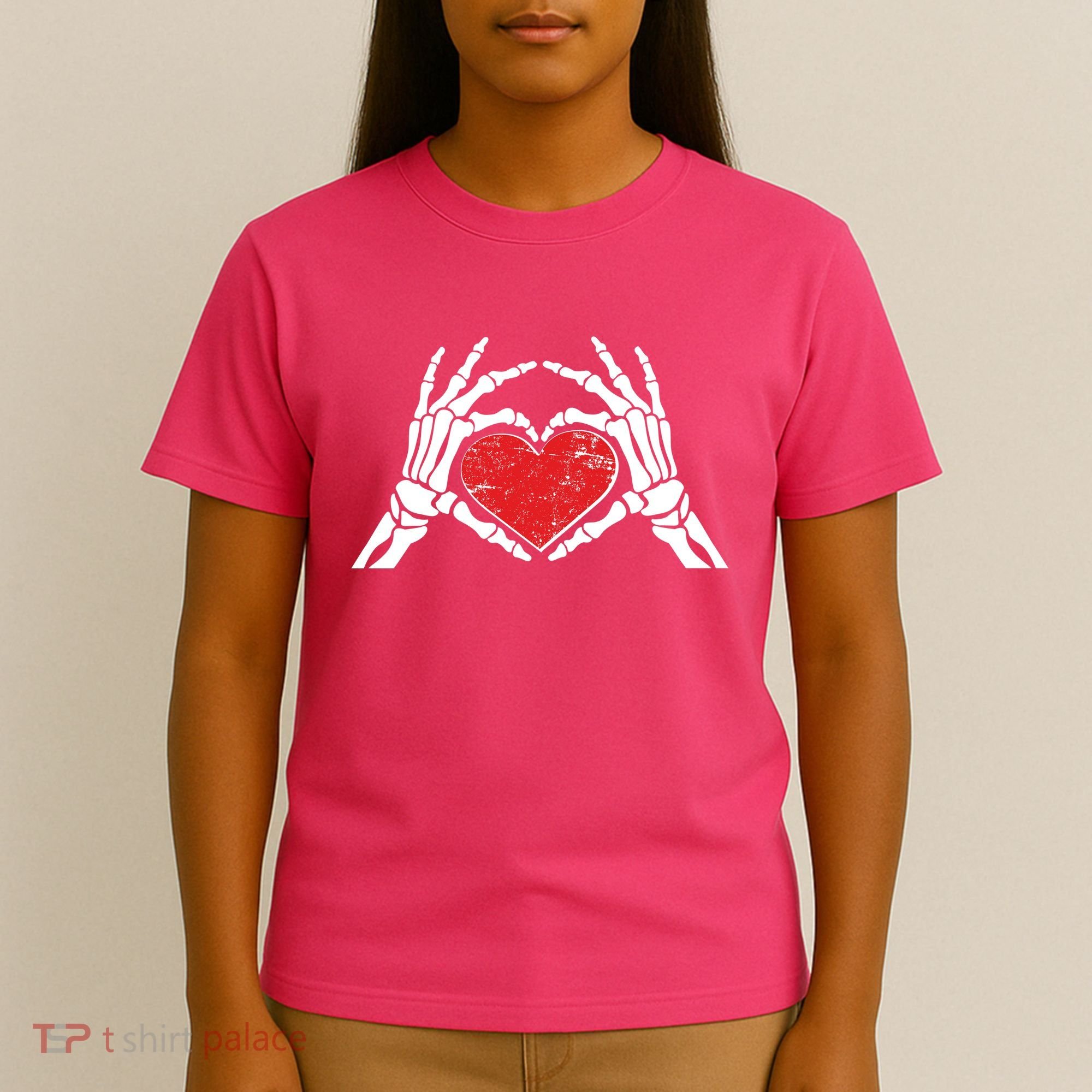 Funny Valentine Skeleton Bone Hands Heart T-Shirt