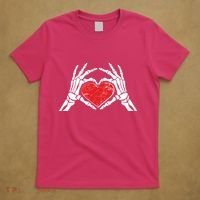Funny Valentine Skeleton Bone Hands Heart T-Shirt thumb 5