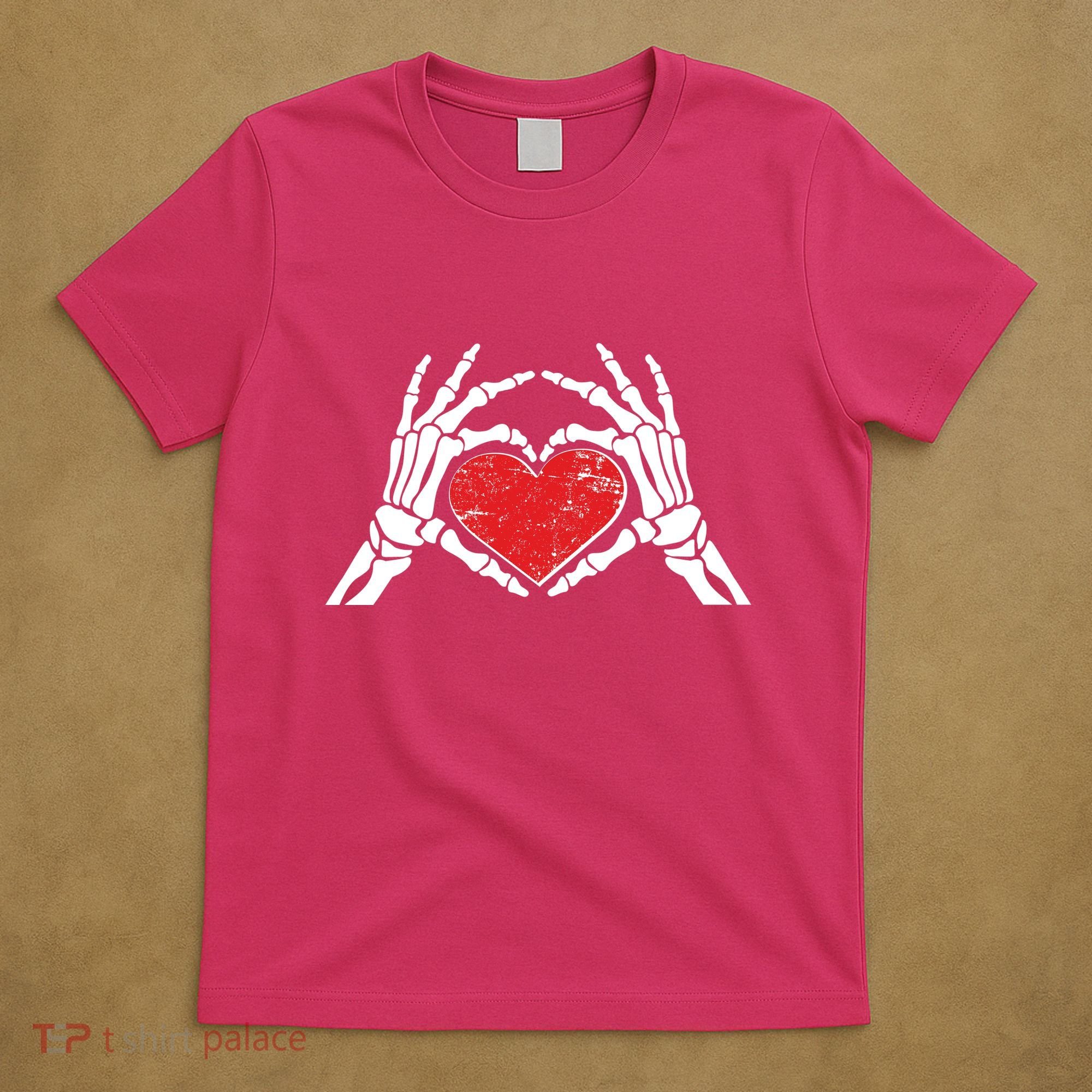 Funny Valentine Skeleton Bone Hands Heart T-Shirt