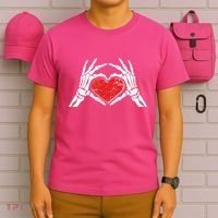 Funny Valentine Skeleton Bone Hands Heart T-Shirt thumb 6